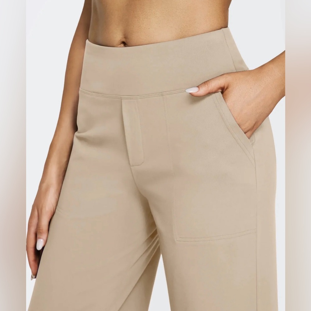 NWT G4Free Sz L EverGoing Loose High-Waist Business Casual Pants Light Khaki Tan - Picture 4 of 14